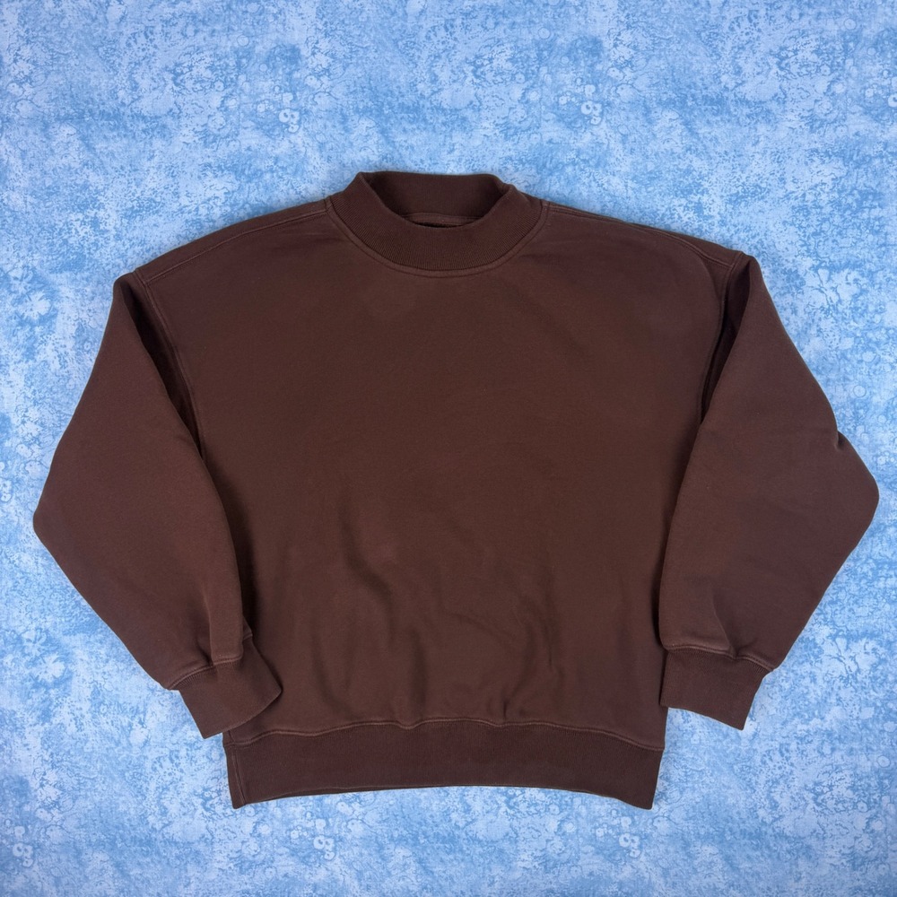 Abercrombie & Fitch Soft A&F Collection Brown Mock Neck Sweatshirt Mens Medium